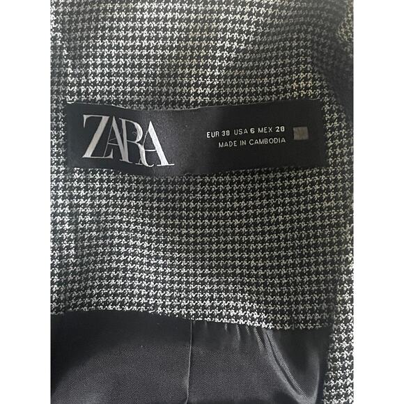 ZARA TAILORED HOUNDSTOOTH BLAZER - Picture 8 of 9